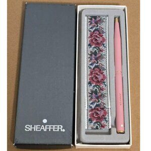 Sheaffer Fashion I Ballpoint Pen Pink & Tapestry Sleeve Engraved Jennifer NOS